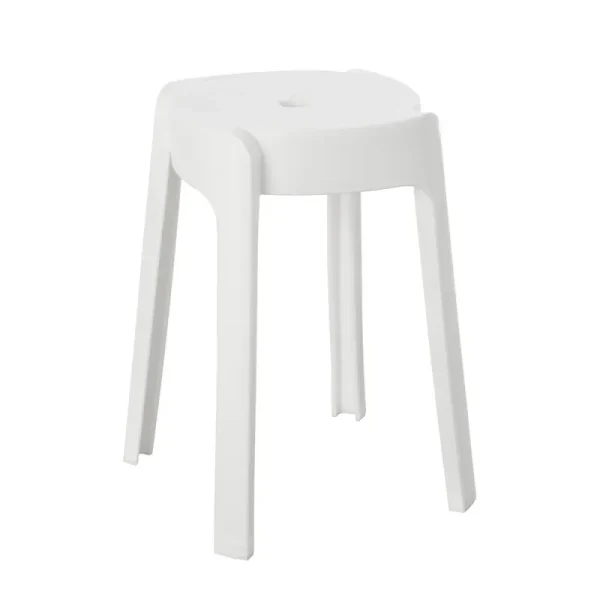 Sgabello in plastica bianco