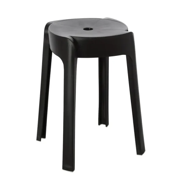 Sgabello in plastica nero