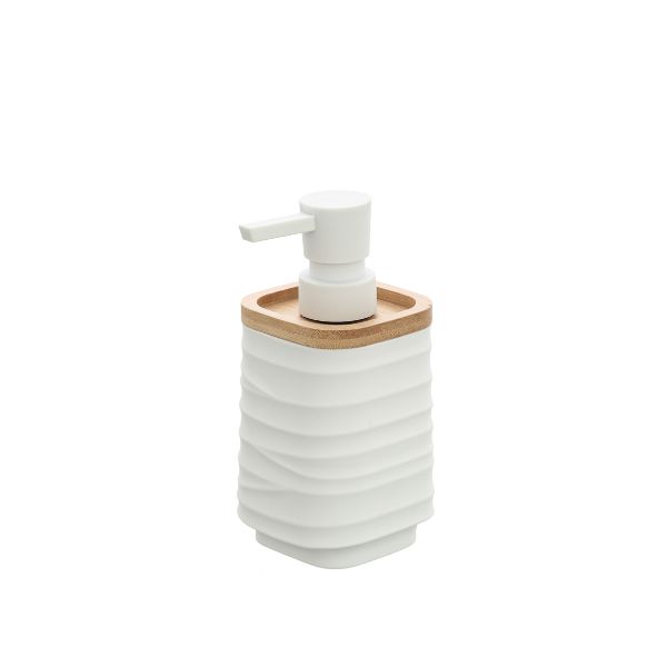 dispenser bianco bambù quadrato