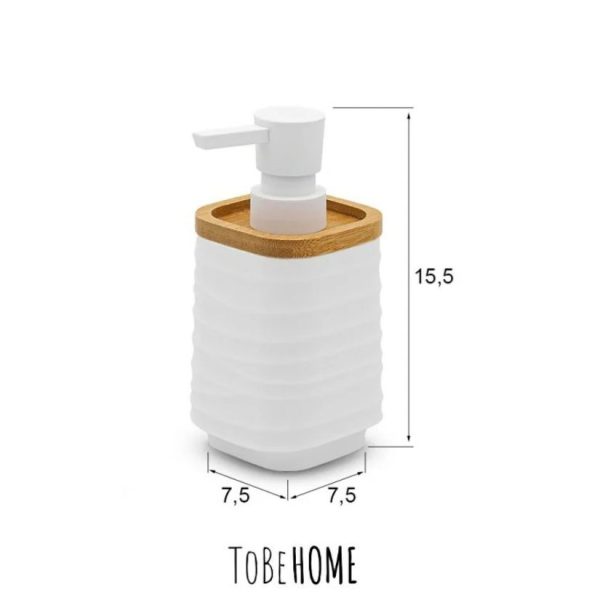 Dispenser sapone bianco bambù