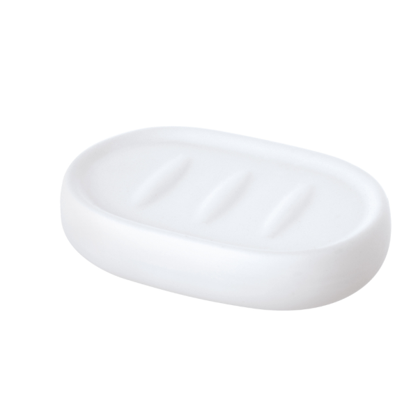 Portasapone da appoggio bianco in ceramica