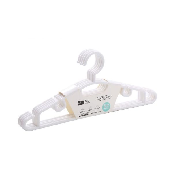 Set di 5 Grucce in plastica bianco