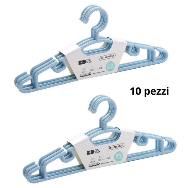 10 grucce in plastica azzurra