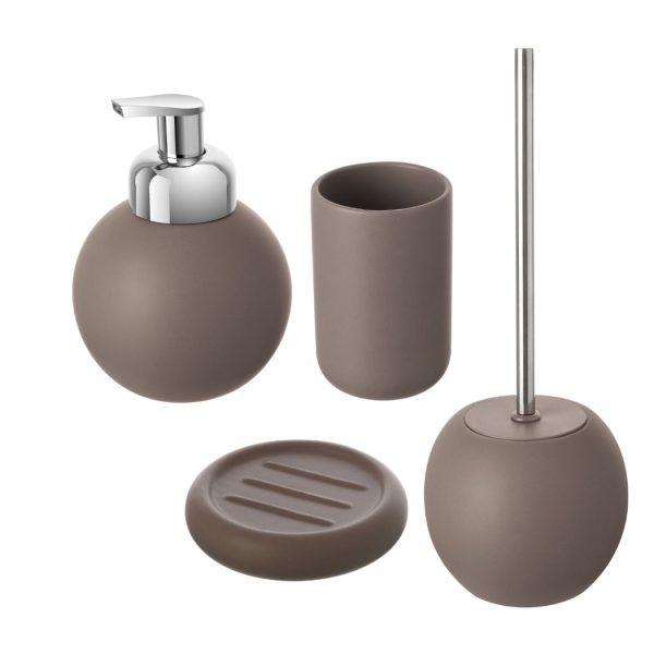 set 4 accessori tortora in ceramica