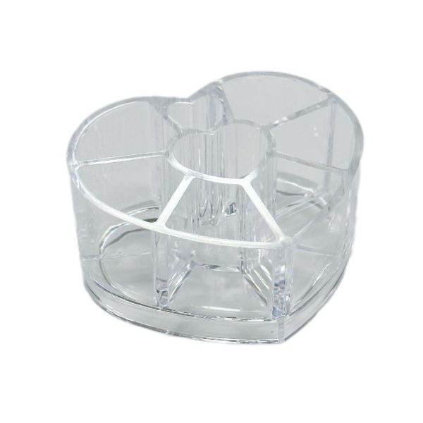 Organizer Cuore in Plexiglass Trasparente – Porta Make-up e Accessori