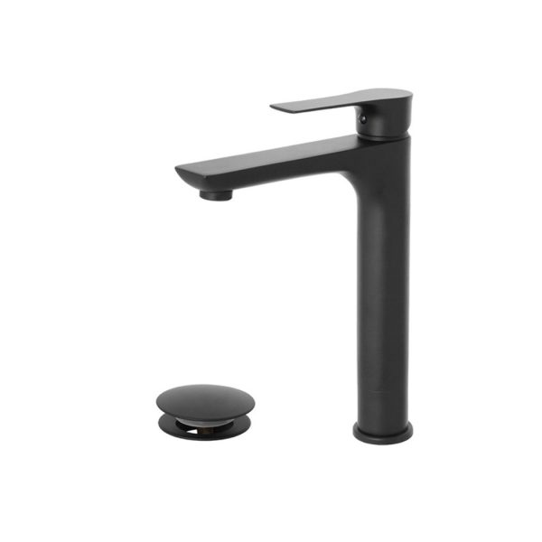 miscelatore lavabo nero opaco canna alta