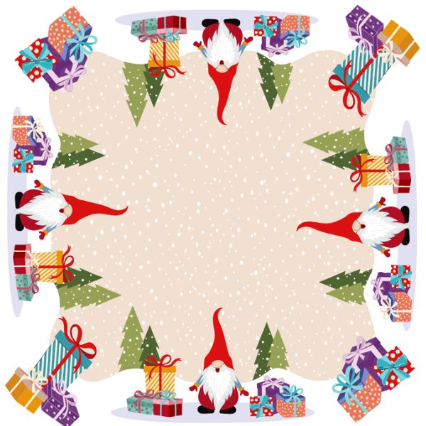 Tovaglia Natalizia con Santa Claus e Regali di Natale