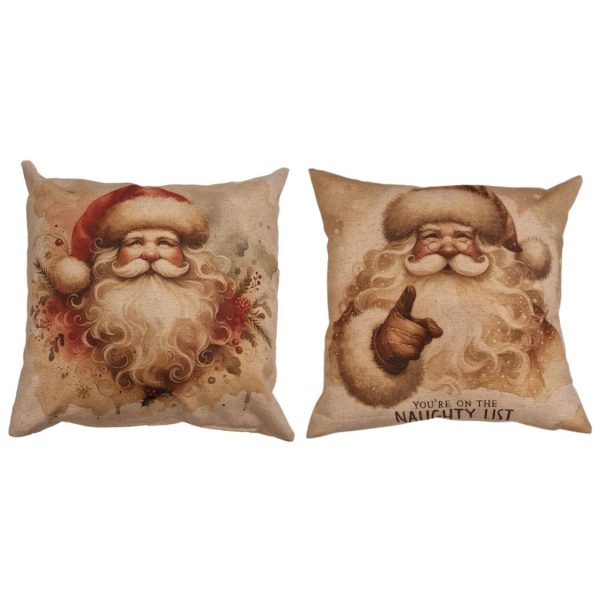 Set 2 Cuscini Vintage di Natale con Santa Claus