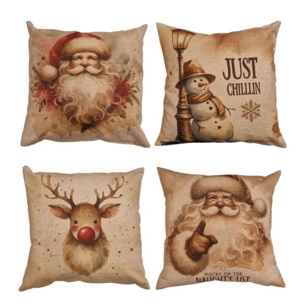 Set 4 Cuscini Vintage di Natale