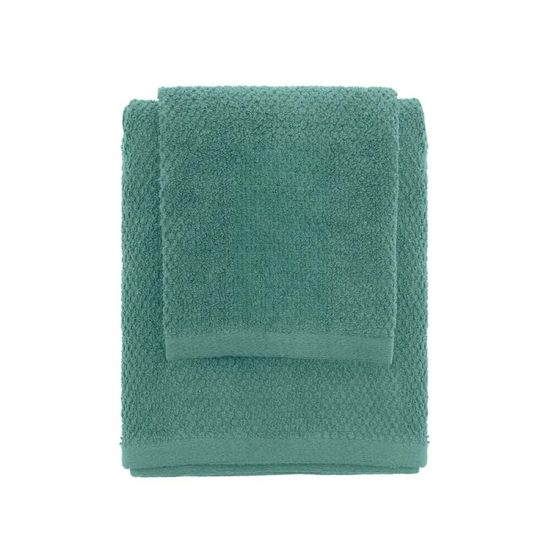 Set 2 Asciugamani Verde Viso e Ospite in Cotone 100% Set 2 Asciugamani Verde Viso e Ospite in Cotone 100%