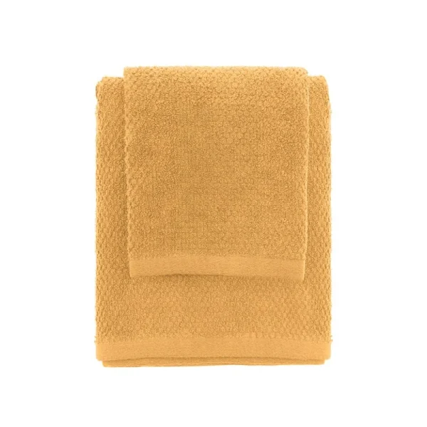 Set 2 Asciugamani Giallo Viso e Ospite in Cotone 100%