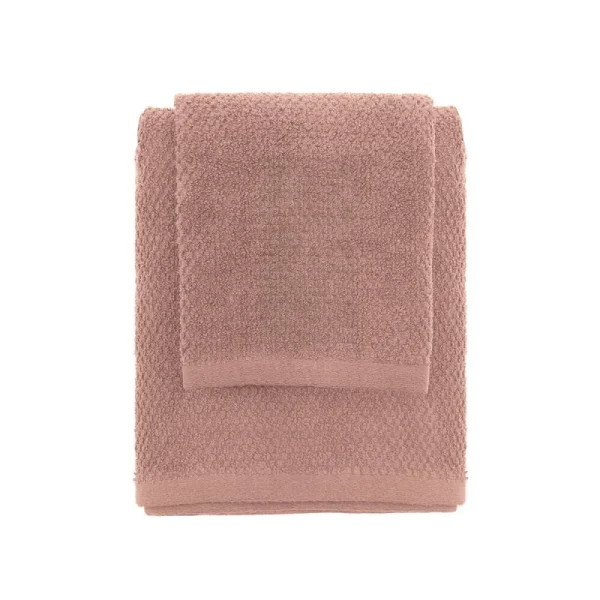 Set 2 Asciugamani Rosa Viso e Ospite in Cotone 100%