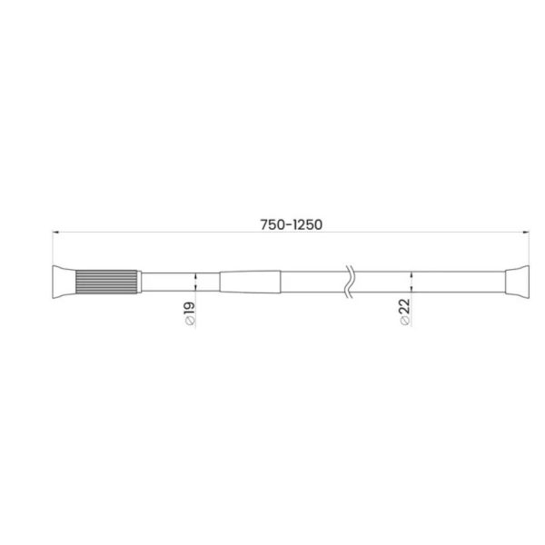Asta Tenda Doccia Bianca in Acciaio Da 75 a 125 cm
