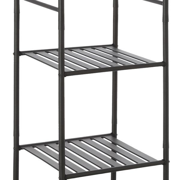 Scaffale Nero con 4 Ripiani in Metallo