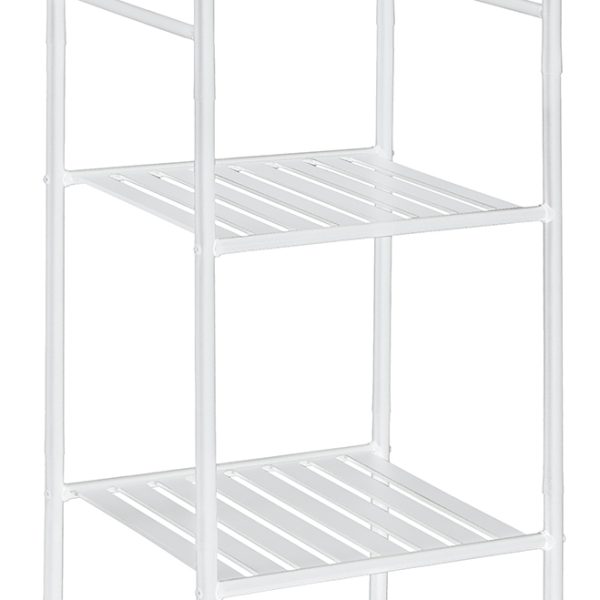 Scaffale Bianco con 4 Ripiani in Metallo