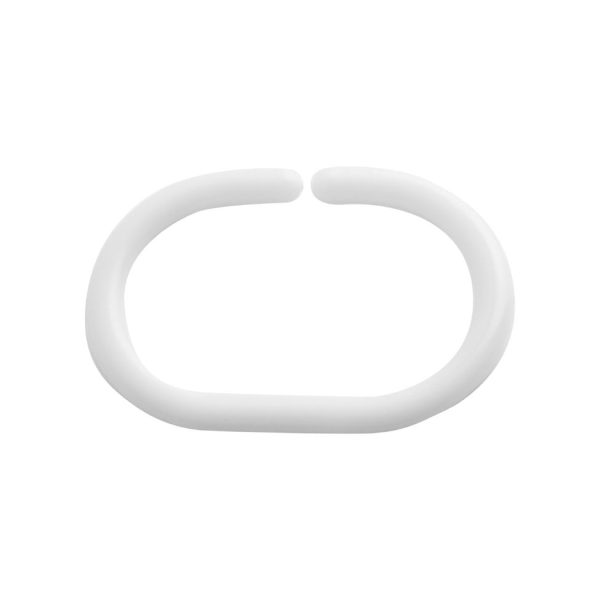 Set 12 Ganci Tenda Doccia Bianchi in ABS